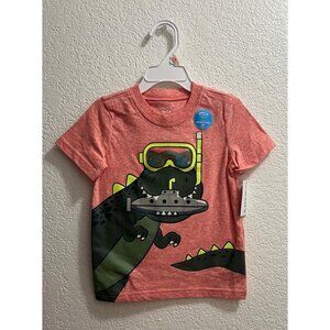 Carter's T-Rex Swimming Goggles Short Sleeve Tee T-Shirt Size 2T